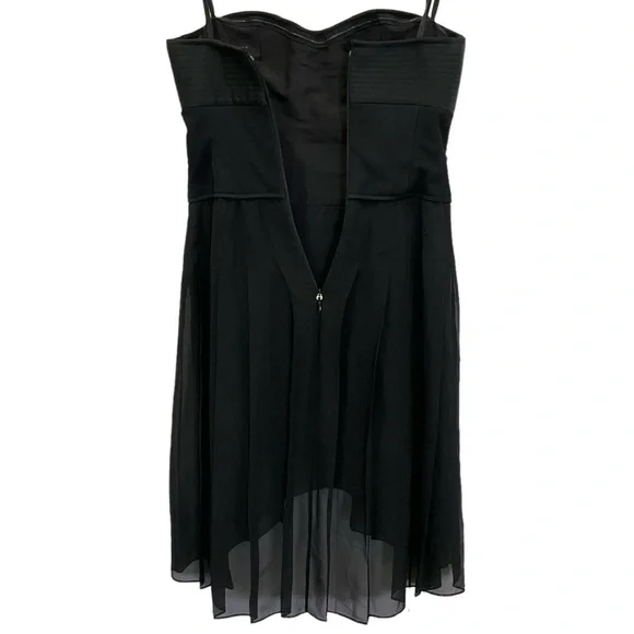 BCBG MaxAzria “April” Black Strapless Corset Silk Chiffon Hi-Low Dress - Picture 4 of 16